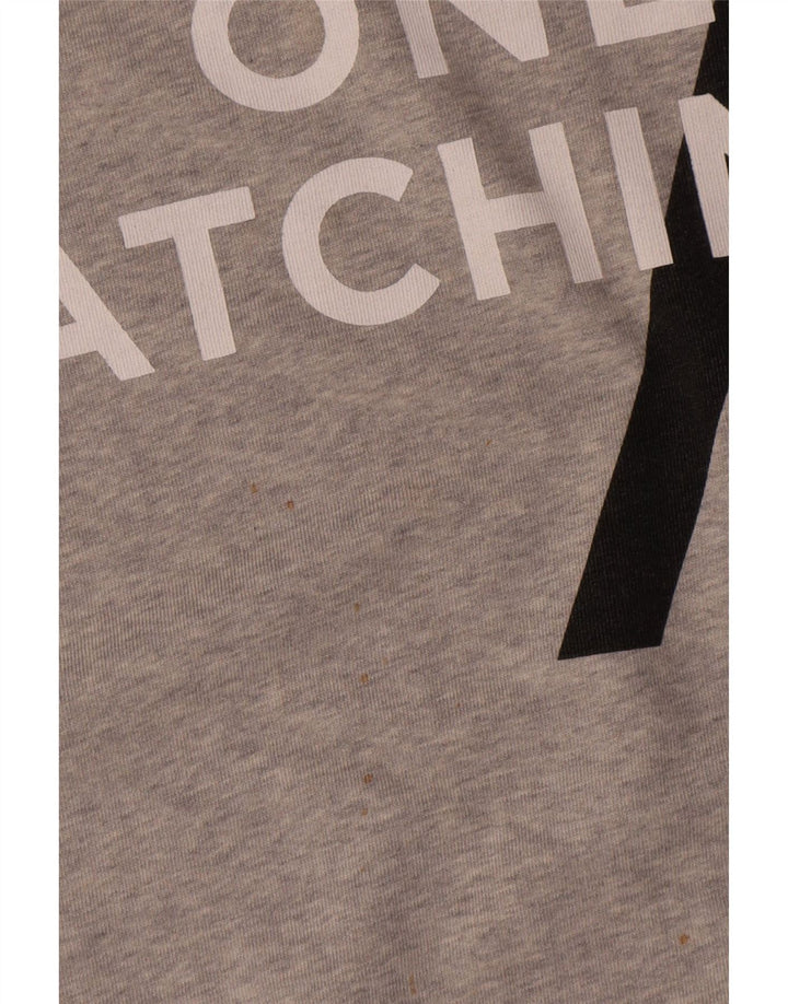 Felpa con grafica Zara da uomo, maglione XL, cotone grigio
