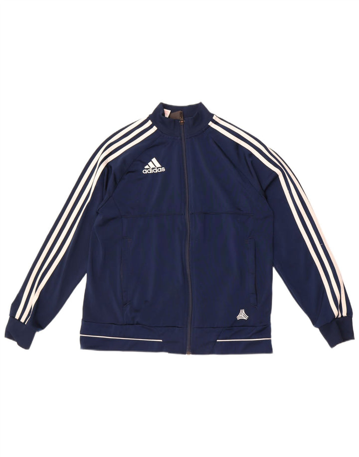 Giacca da tuta da ragazzo Adidas 13-14 anni in poliestere blu navy