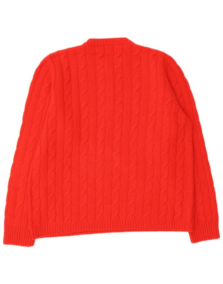 Maglione maglione girocollo da donna vintage UK 16 grande rosso
