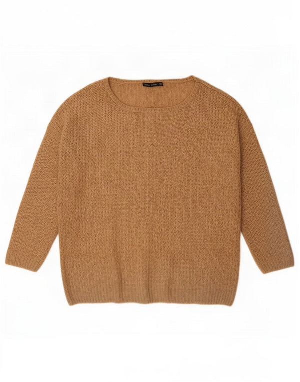 Maglione Zara da donna con scollo a barca con maniche a 3/4 UK 14 Beige medio
