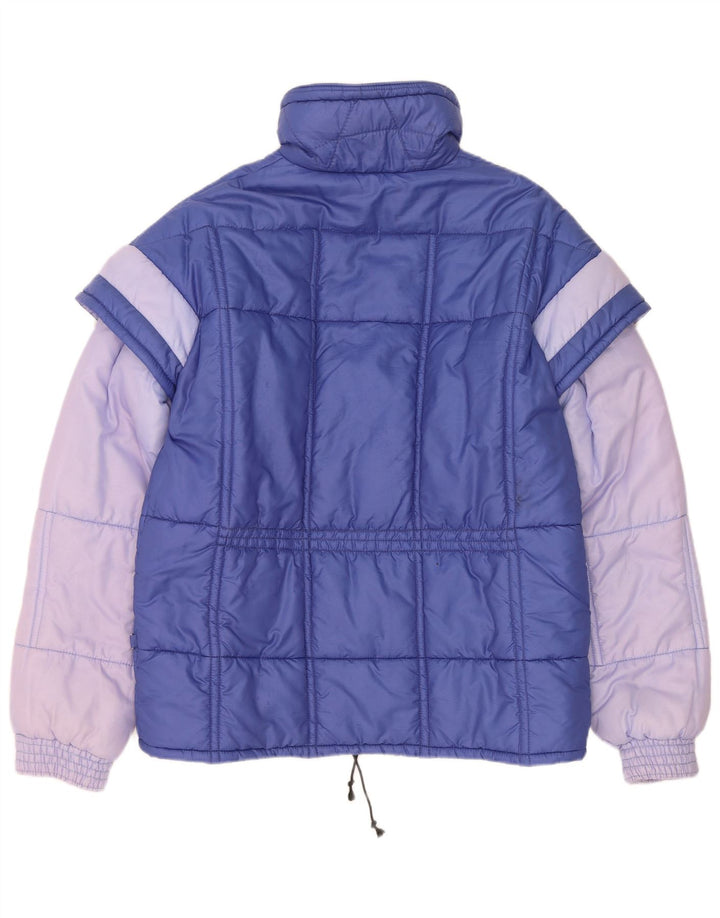 Giacca imbottita vintage da uomo IT 48 Poliammide color block blu medio