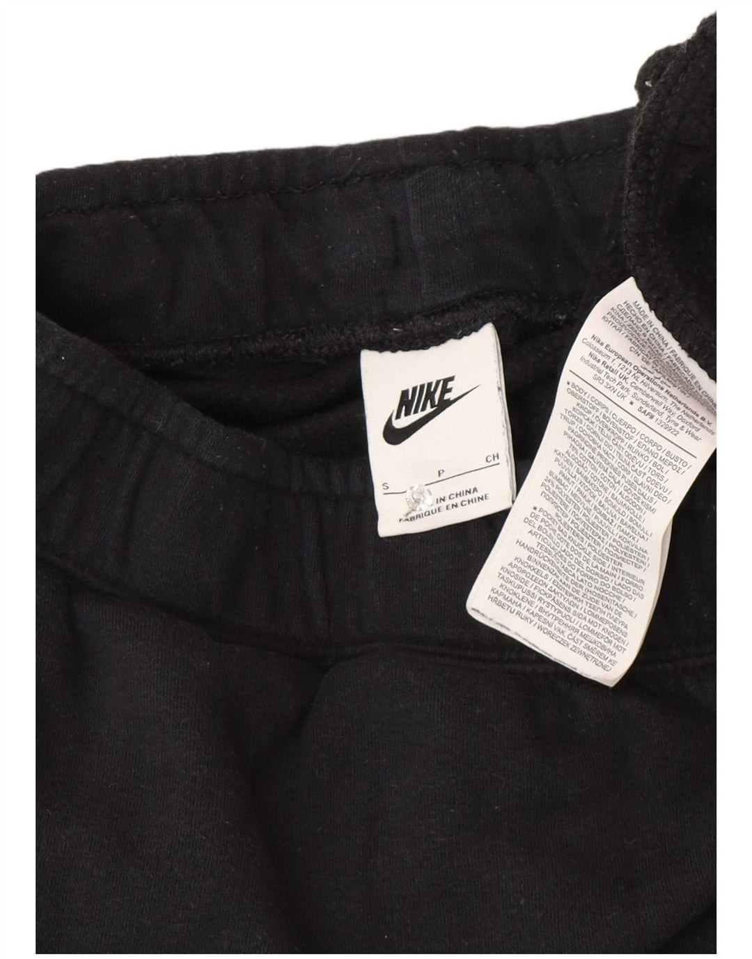 Pantaloni da tuta con grafica Nike da uomo, pantaloni da jogging, piccoli, in cotone nero