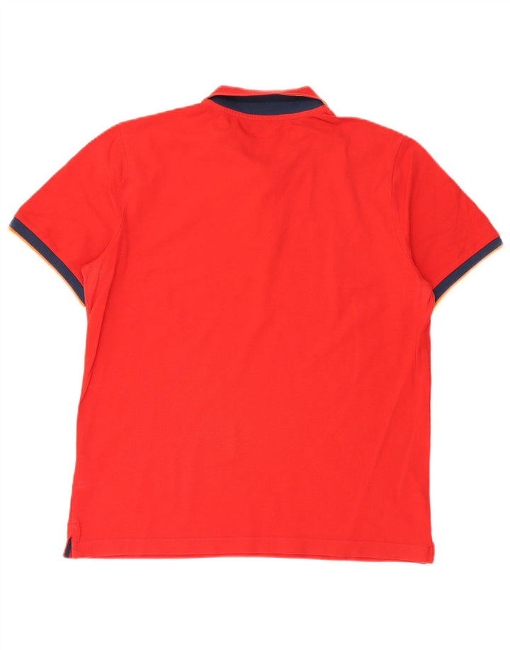 Polo K-Way da uomo grande in cotone color block rosso