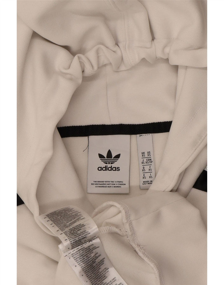 ADIDAS Mens Hoodie Jumper XS White Colourblock Polyester Vintage Adidas and Second-Hand Adidas from Messina Hembry 