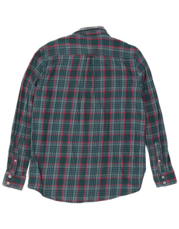 Crew Clothing Camicia da uomo in flanella dal taglio casual XL in cotone a quadri verde