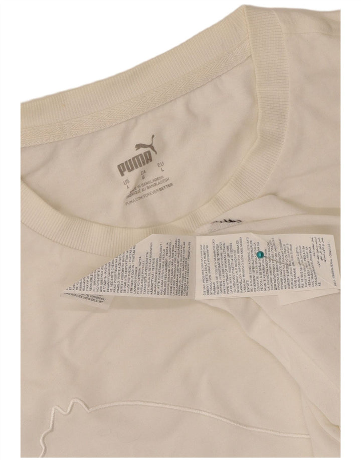 Puma T-shirt grafica da uomo grande in cotone bianco