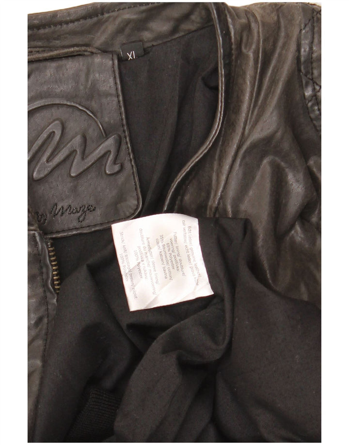 MAZE Giubbotto bomber in pelle scamosciata da uomo UK 38 Pelle grigio medio