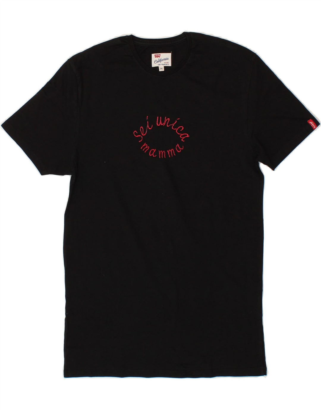 LEVI'S Womens California Graphic T-Shirt Top UK 12 Medium Black Vintage Levi's and Second-Hand Levi's from Messina Hembry 