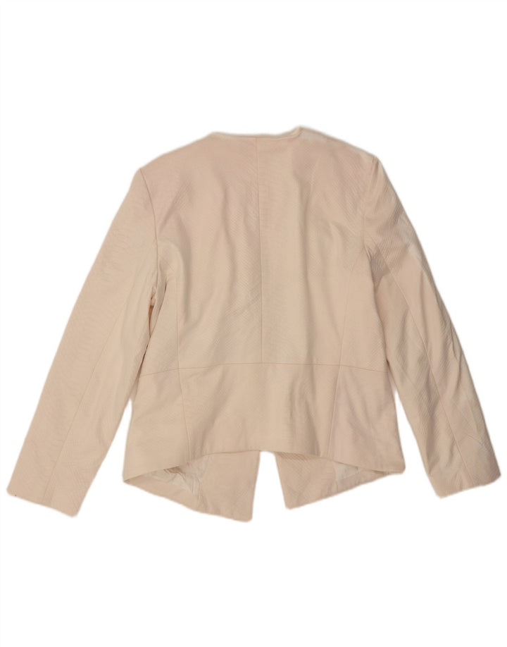 Giacca blazer aperta da donna Topshop UK 14 grande stampa animalier bianco sporco