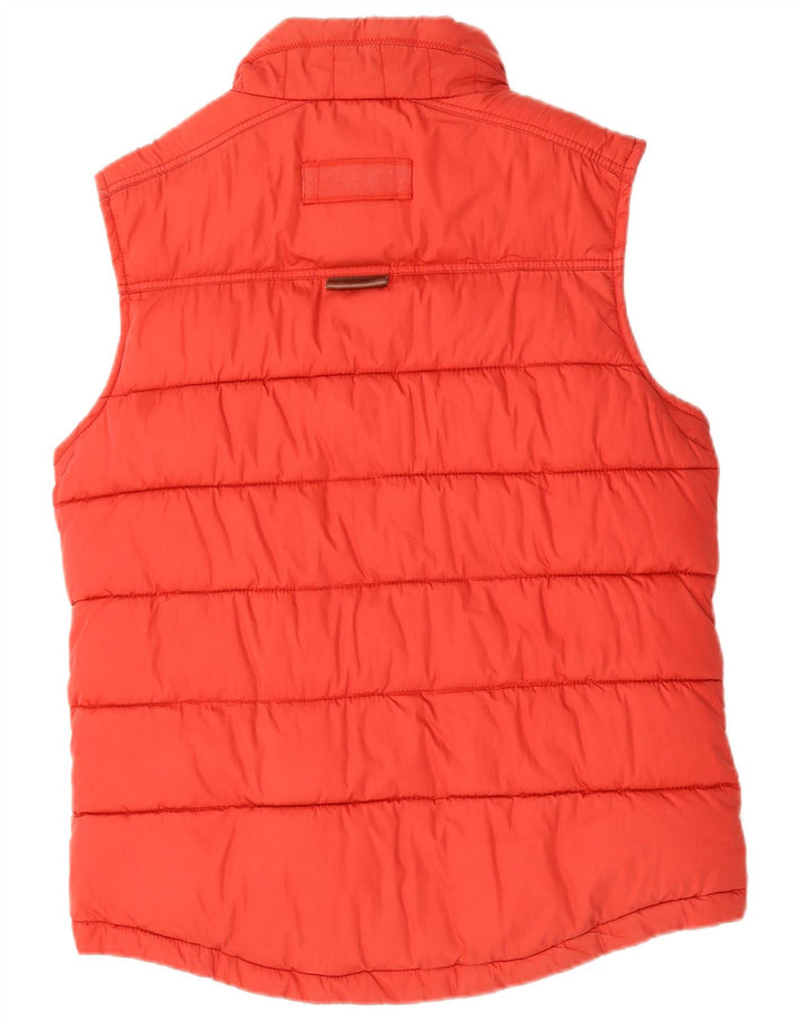 FAT FACE Mens Padded Gilet UK 38 Medium Orange Cotton