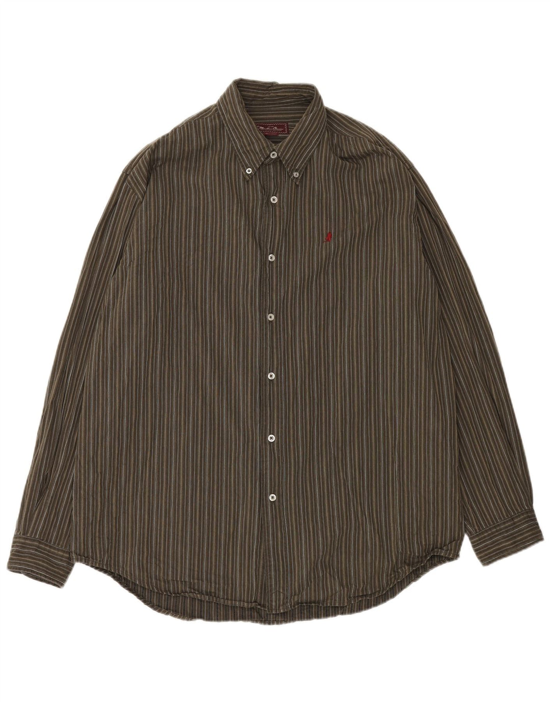 Camicia da uomo Marlboro Classics 2XL cotone a righe kaki