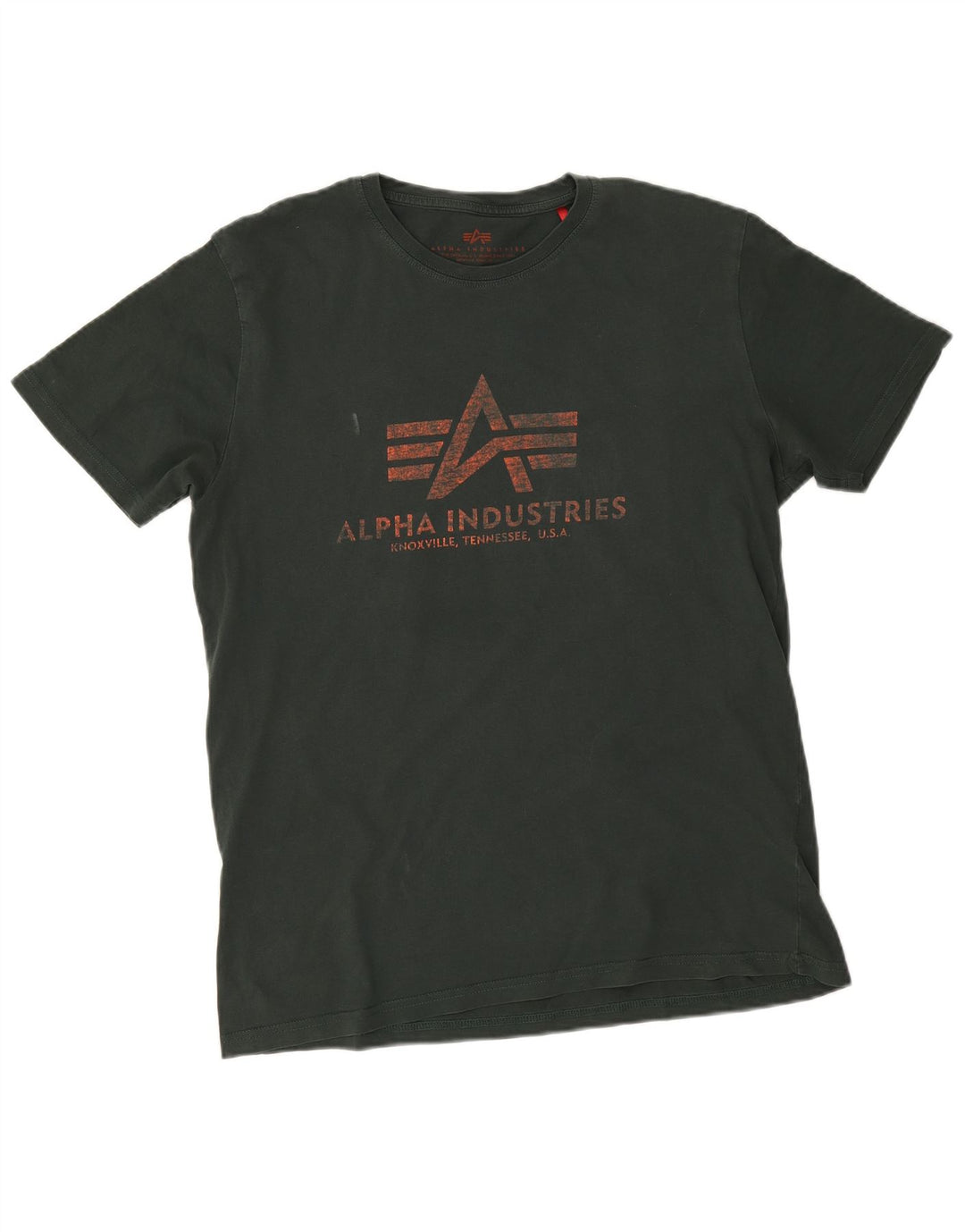 T-shirt grafica da uomo Alpha Industries Top grande in cotone verde