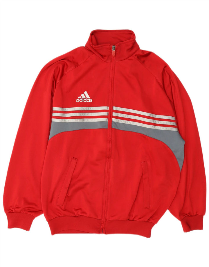 Giacca da tuta da uomo Adidas UK 34/36 Small Poliestere color block rosso