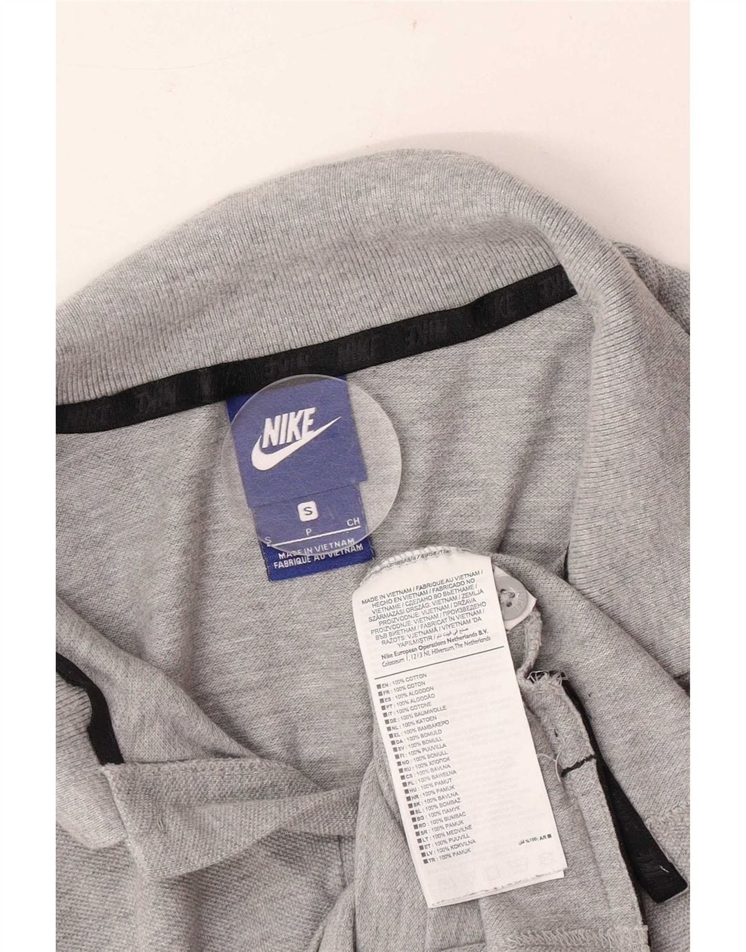 Polo Nike da uomo piccola in cotone grigio