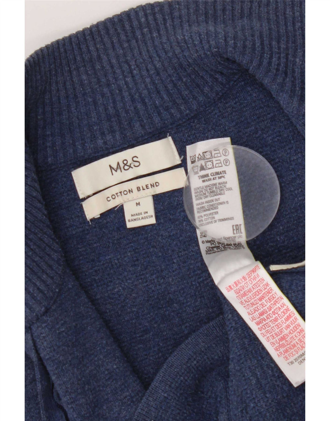 Maglione cardigan da donna Marks & Spencer UK 14 Poliestere blu navy medio