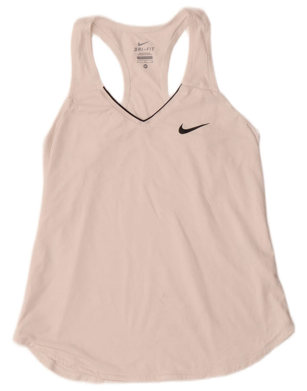 Canotta NIKE Dri Fit da donna UK 12 poliestere bianco medio