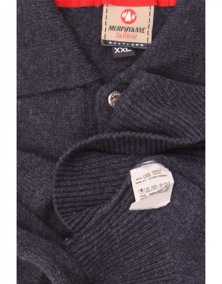 Maglione da uomo con collo alto Murphy & Nye 2XL in lana blu navy