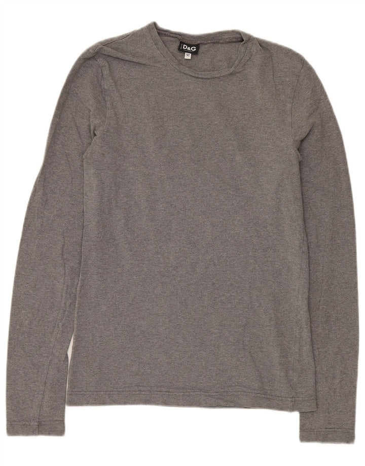 Dolce & Gabbana Top da donna a maniche lunghe UK 12 Cotone grigio medio