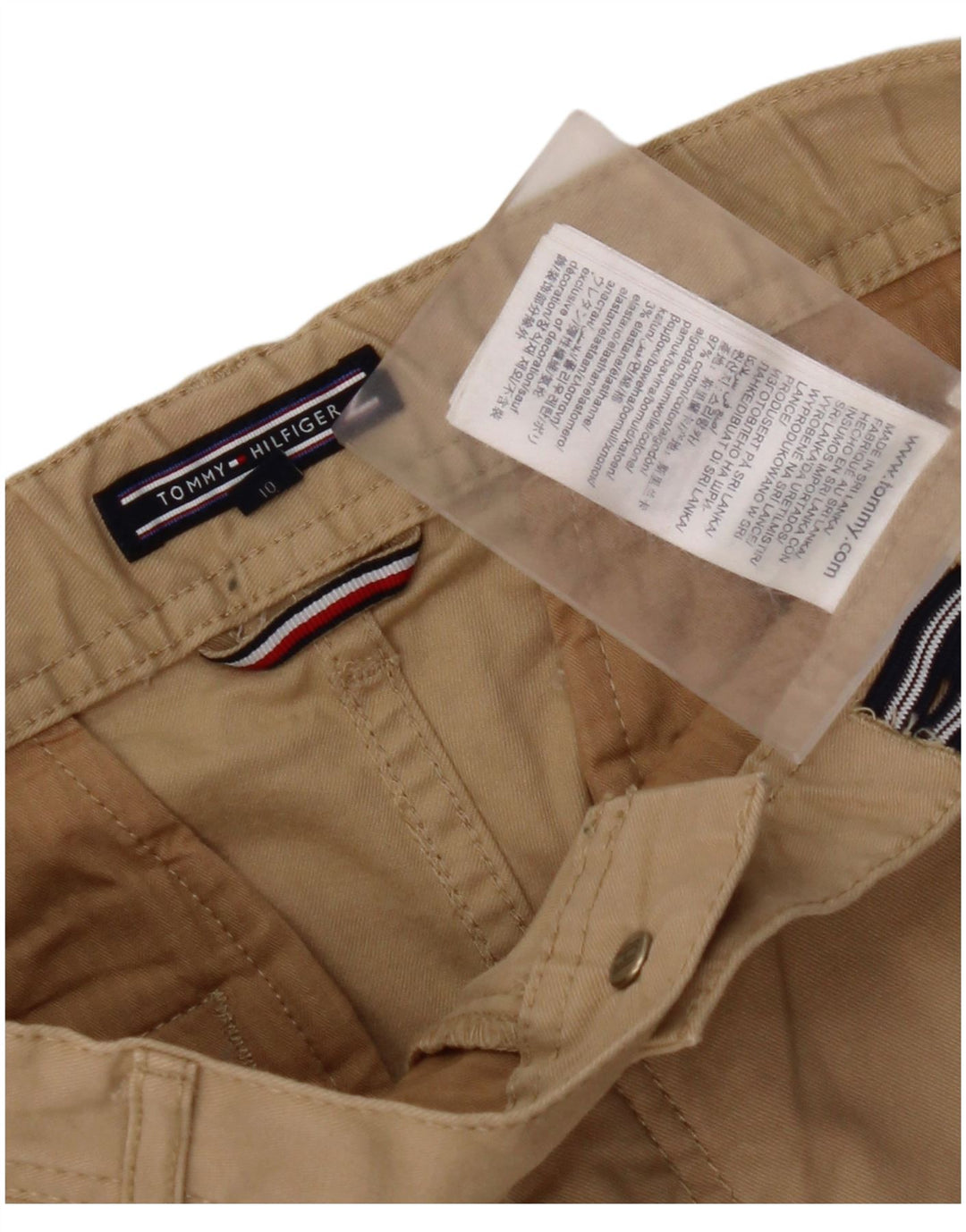 TOMMY HILFIGER Pantaloni chino slim per ragazzi 9-10 anni W26 L25 Cotone beige