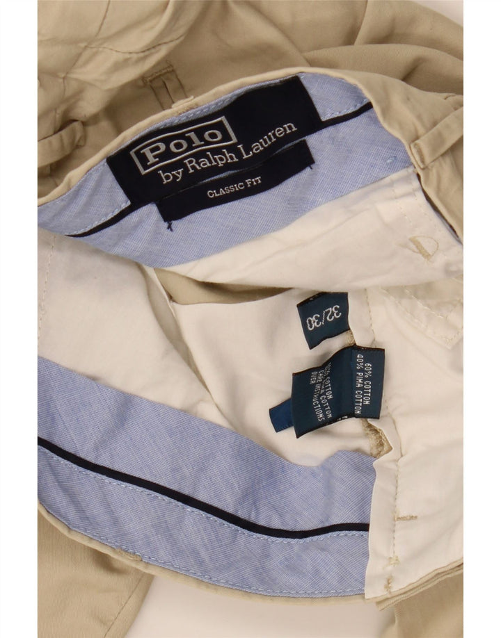 POLO RALPH LAUREN Pantaloni chino dritti da uomo vestibilità classica W32 L30 Beige