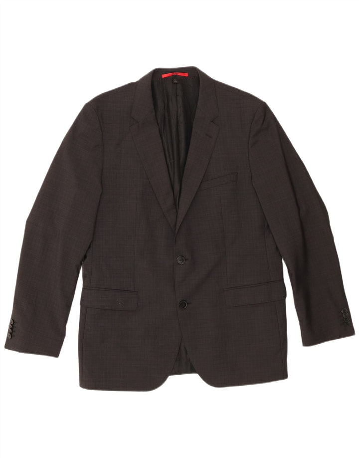 Giacca blazer da uomo a 2 bottoni Hugo Boss EU 52 XL lana vergine grigia