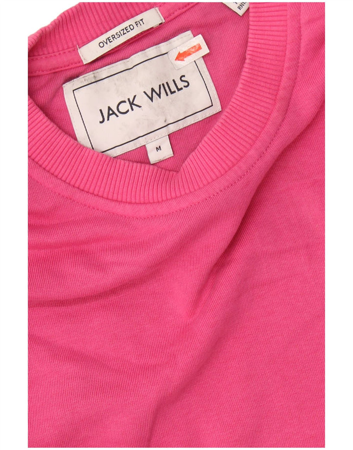 JACK WILLS Felpa oversize da donna Maglione UK 14 Cotone rosa medio