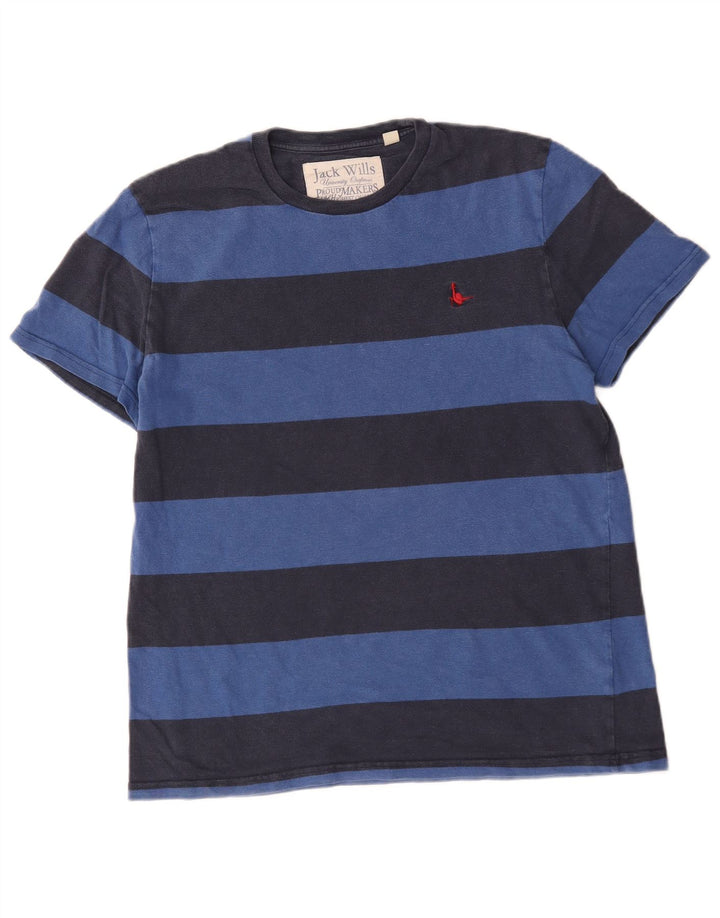 T-shirt da uomo Jack Wills Top in cotone a righe blu navy medio