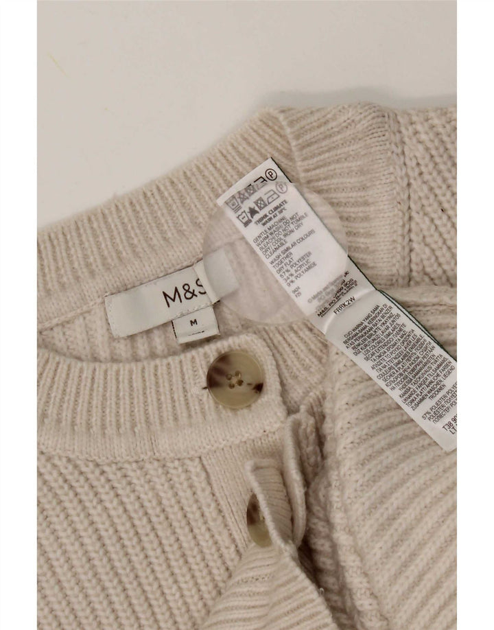 Maglione cardigan da donna Marks & Spencer UK 14 Poliestere beige medio