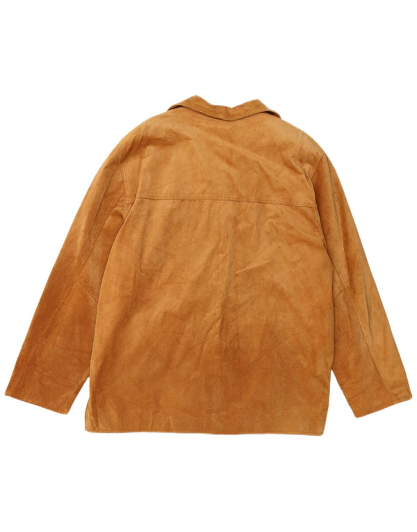 Giacca da donna oversize in pelle scamosciata Vera Pelle IT 48 XL Pelle Beige
