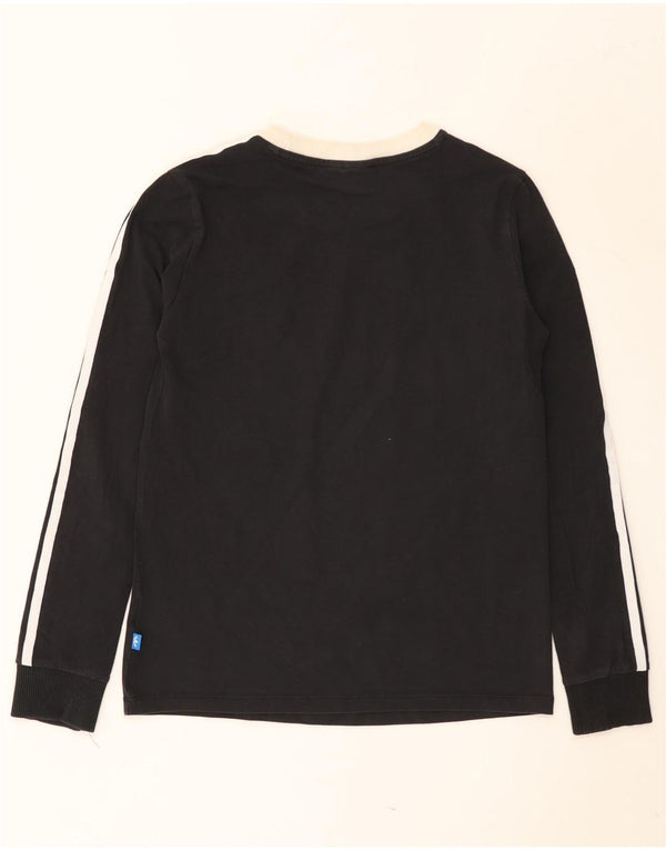Adidas Maglia a maniche lunghe da donna UK 8 Small Nera in cotone color block