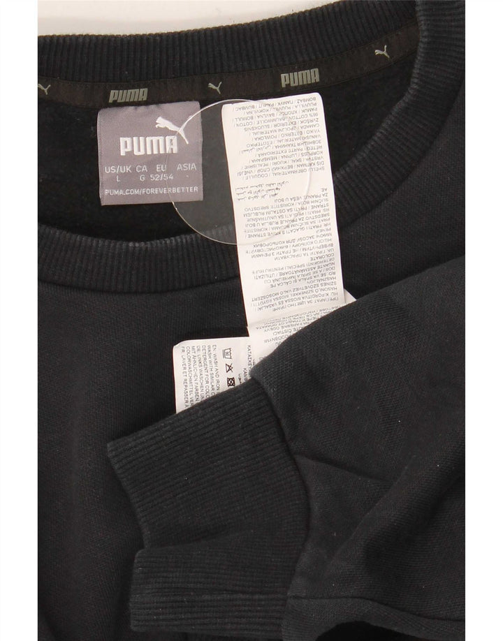 Felpa da uomo Puma Maglione grande in cotone nero