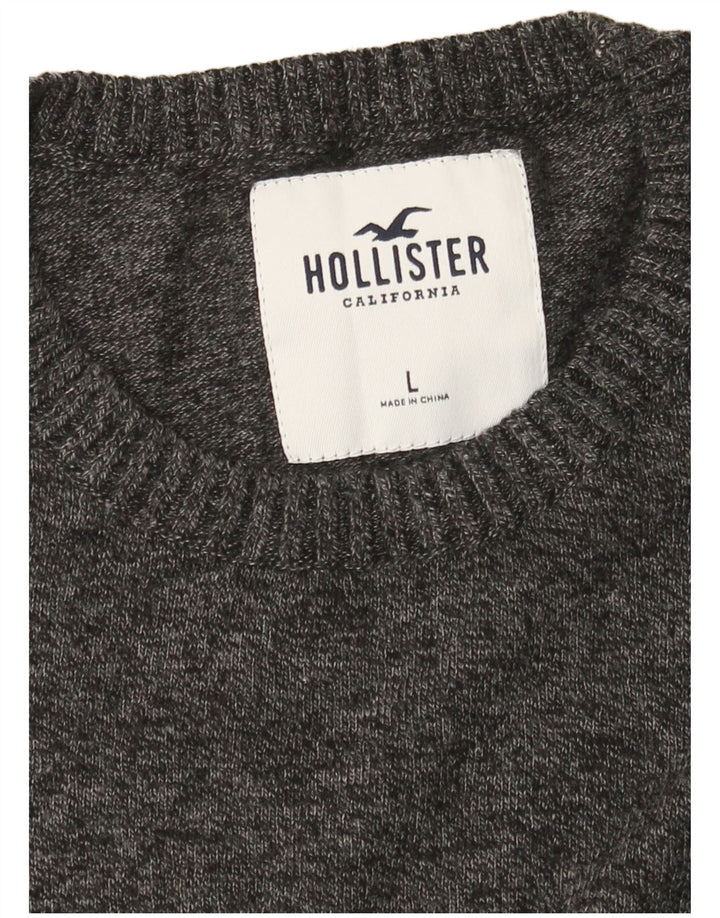 Maglione Hollister da uomo girocollo grande grigio screziato