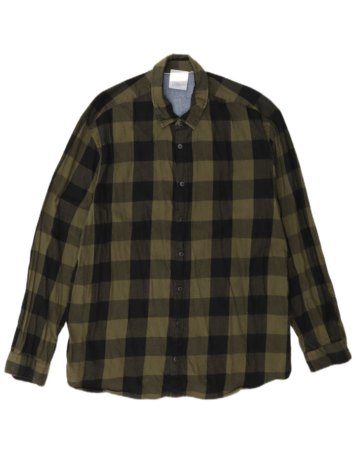 Jack & Jones Camicia da uomo in flanella XL verde cotone a quadretti