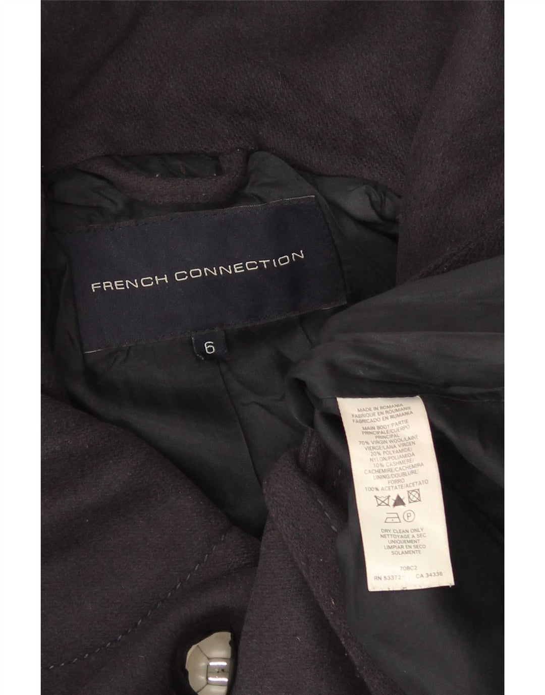 Cappotto doppiopetto oversize da donna French Connection UK 6 XS Blu navy