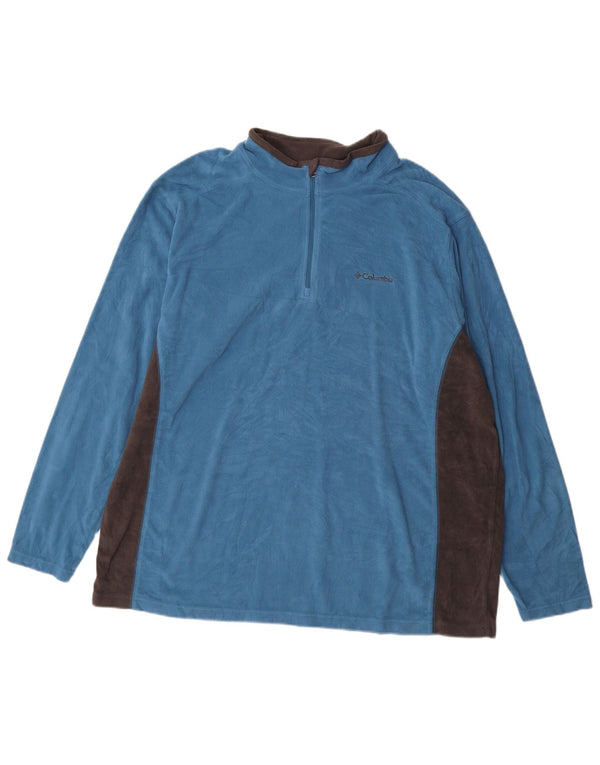 Maglione in pile da uomo con zip e collo COLUMBIA 2XL Blu poliestere color block