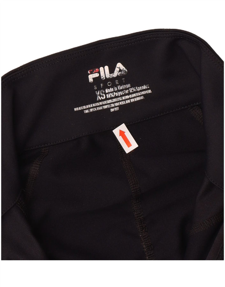 FILA Womens Tracksuit Top Jacket UK 6 XS Black Colourblock Polyester