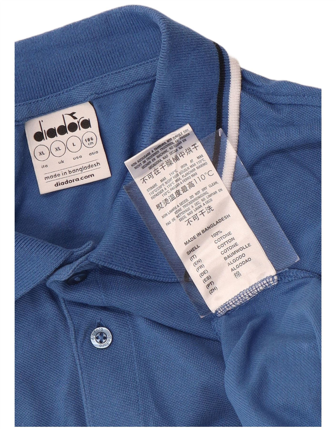 Polo Uomo DIADORA XL Blu Cotone