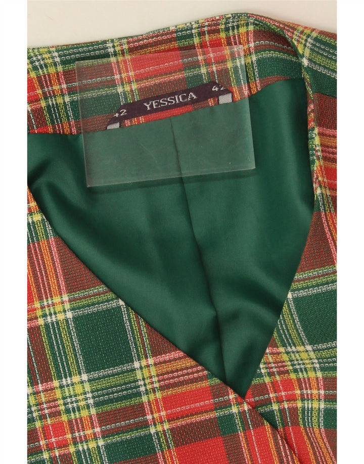 Giacca blazer da donna a 5 bottoni Yessica EU 42 viscosa a quadri rossi grandi