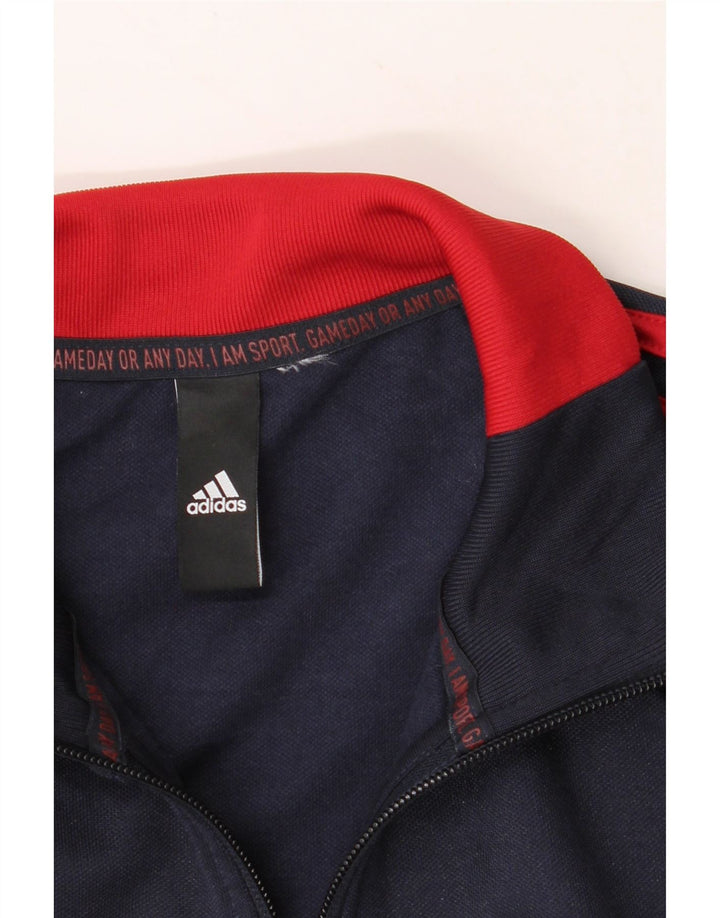 ADIDAS Boys Tracksuit Top Jacket 11-12 Years Navy Blue Vintage Adidas and Second-Hand Adidas from Messina Hembry 