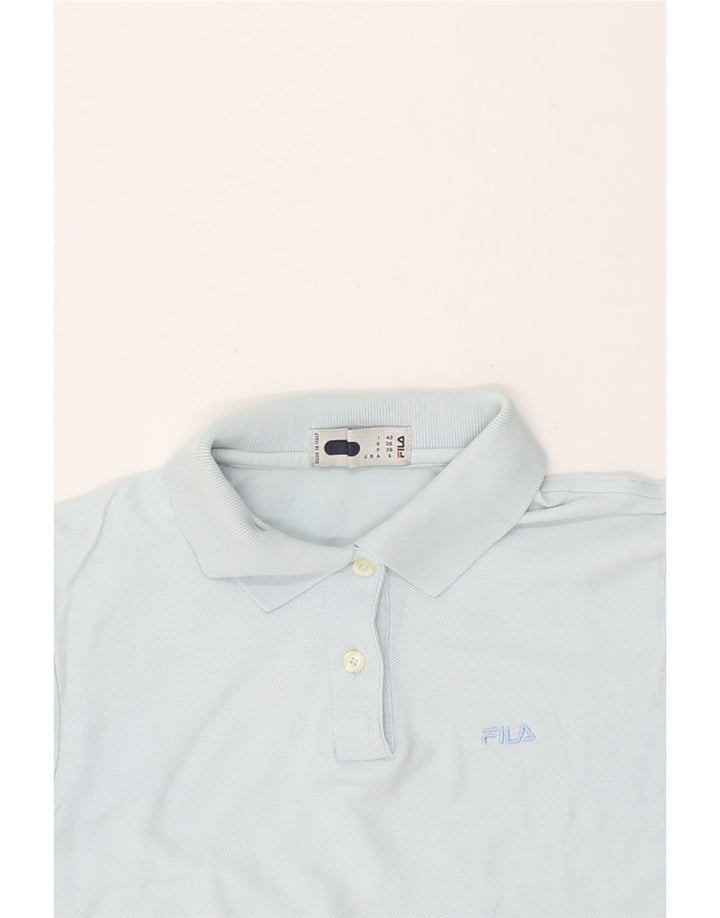 FILA Womens Crop Polo Shirt IT 38 XS Blue | Vintage Fila | Thrift | Second-Hand Fila | Used Clothing | Messina Hembry 