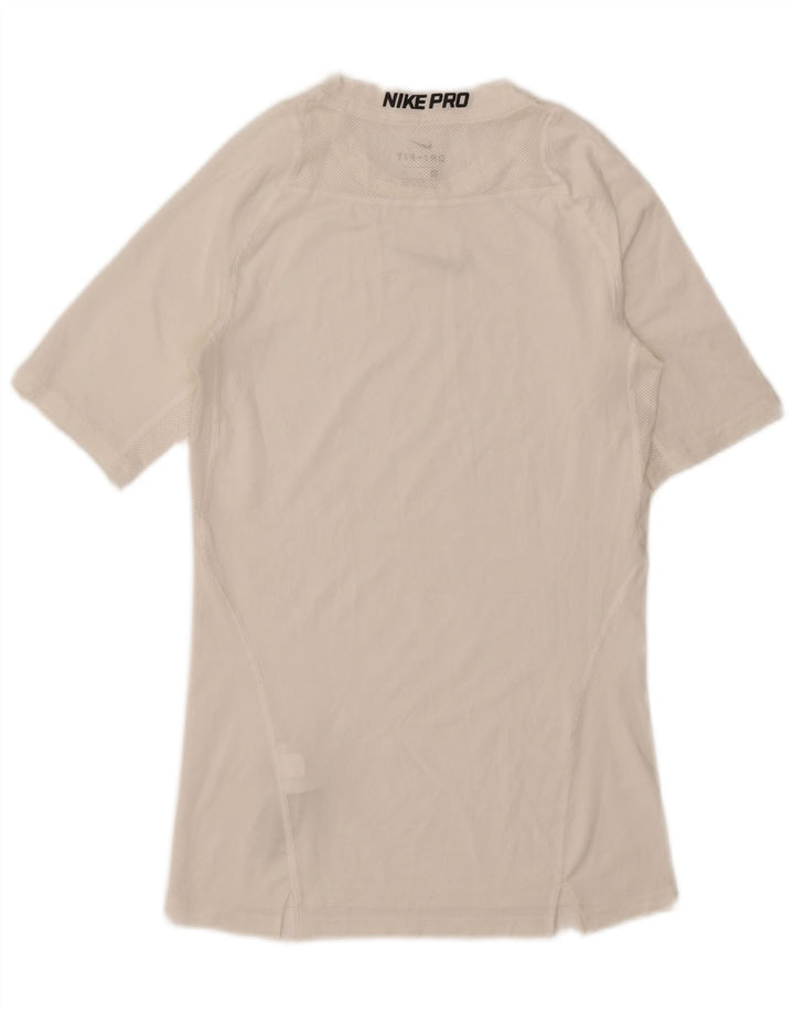T-shirt grafica Nike Dri Fit da uomo, piccola, in poliestere bianco