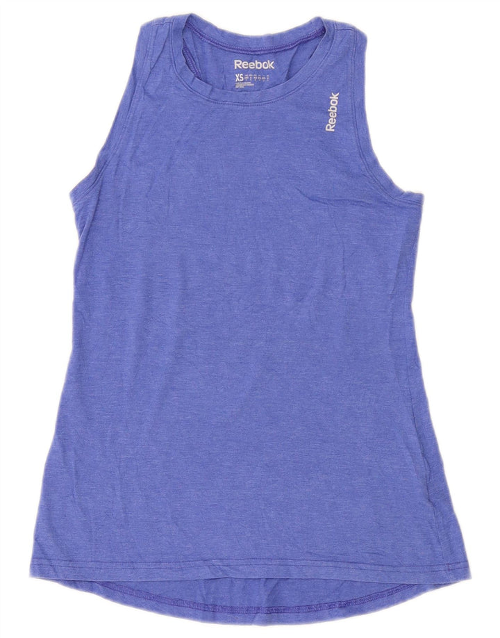 Canotta REEBOK da donna UK 8 Small Blu Poliestere
