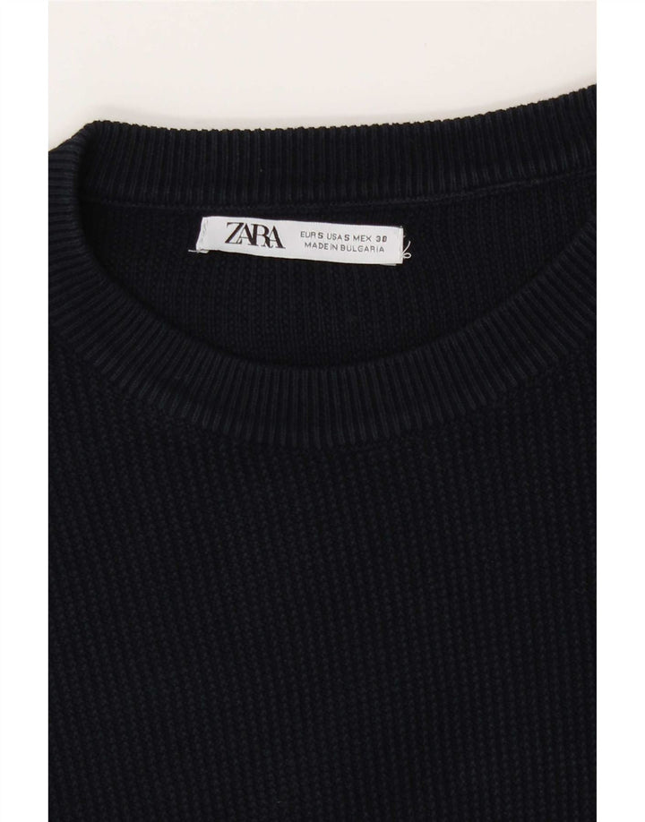 Maglione maglione girocollo da uomo Zara piccolo blu navy