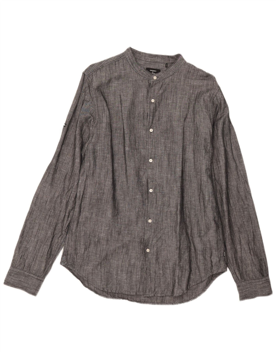 Camicia da uomo Superdry Large in lino grigio