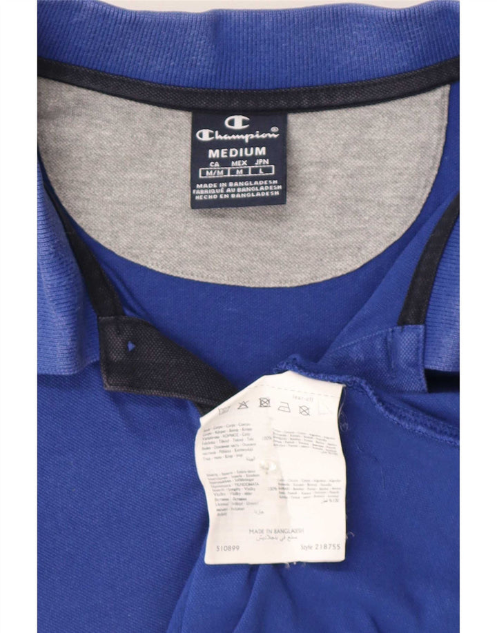 Polo da uomo Champion in cotone blu medio