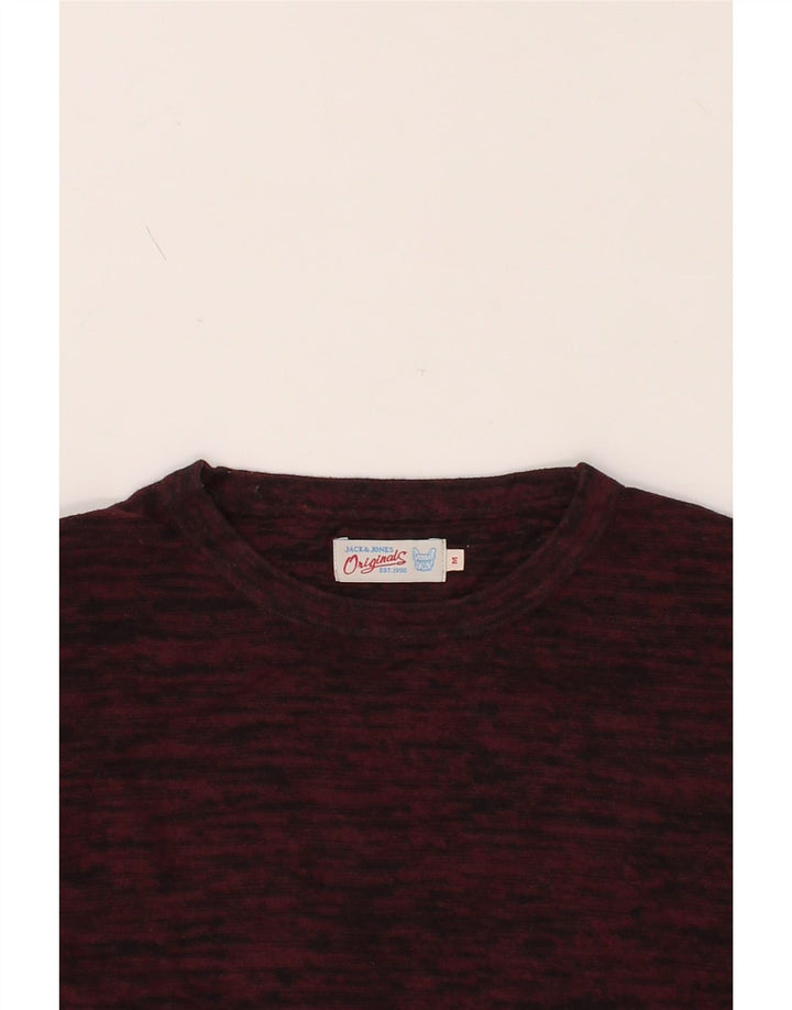JACK & JONES Mens Top Long Sleeve Medium Burgundy Flecked Cotton Vintage Jack & Jones and Second-Hand Jack & Jones from Messina Hembry 