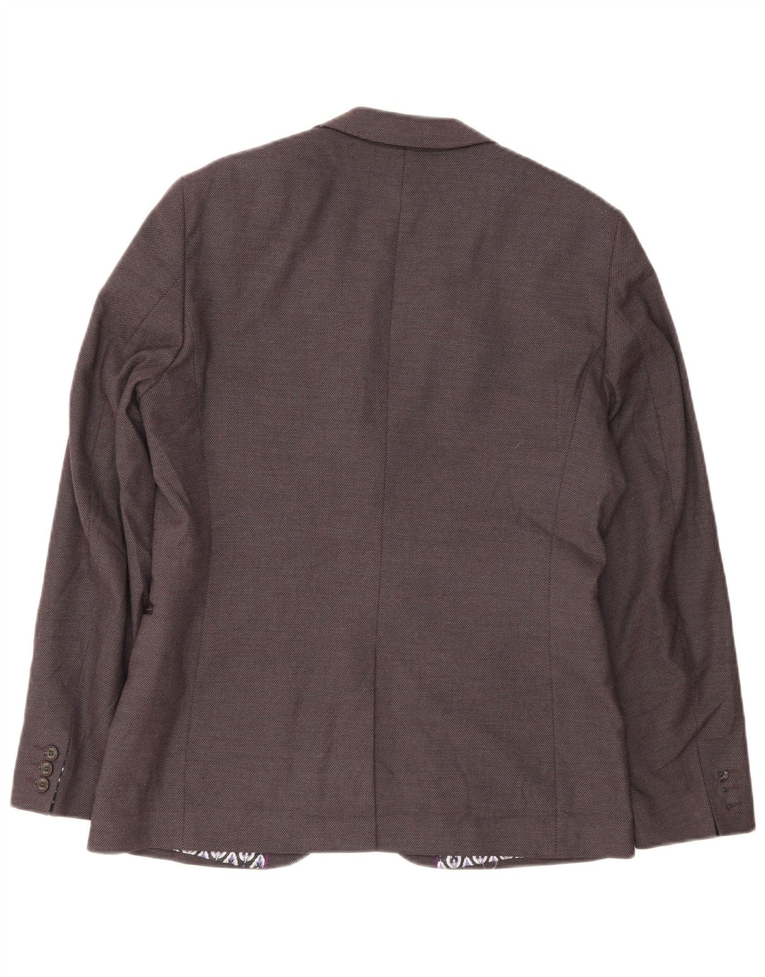 Giacca blazer da uomo a 2 bottoni Ted Baker taglia 4 grande poliestere viola moderno