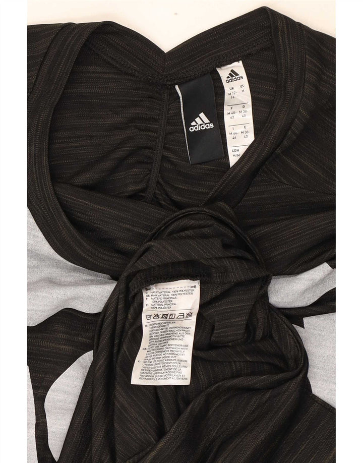 T-shirt grafica da donna Adidas Top UK 12/14 Poliestere screziato grigio medio
