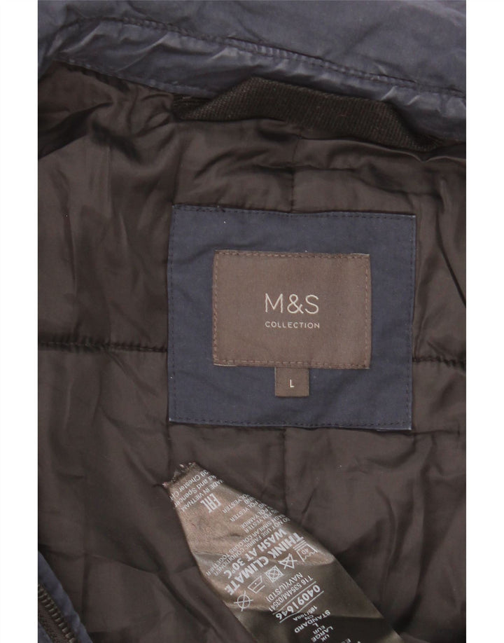 Giacca a vento da uomo Marks & Spencer UK 40 Large in poliestere blu navy