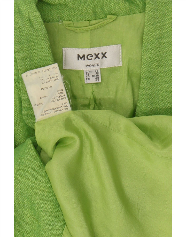 MEXX Womens 3 Button Blazer Jacket UK 12 Medium Green Viscose